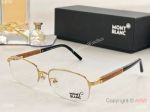 Copy Mont blanc Eyeglasses mb447 Half frame Wood leg Eyewear